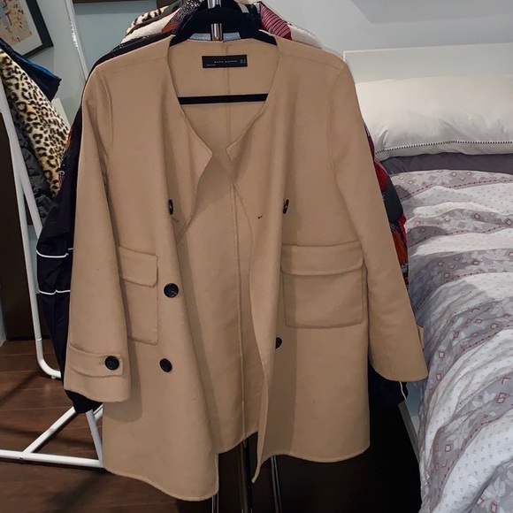 *TAN WOOL BLEND COAT* - Picture 1 of 4